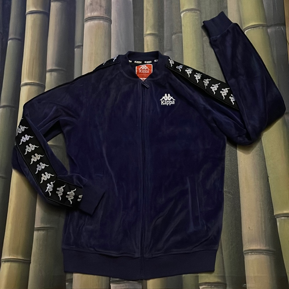 Kappa velour Track Jacket Navy Blue
